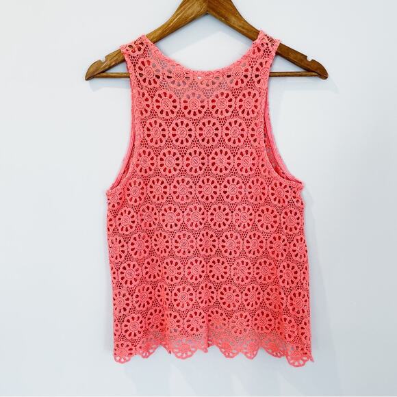 Urban Outfitters Daisy Lace Swing Top Coral Medium EUC - Picture 12 of 13